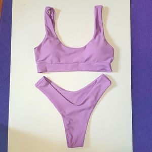 Purple Hi-Cut Cheeky Bikini